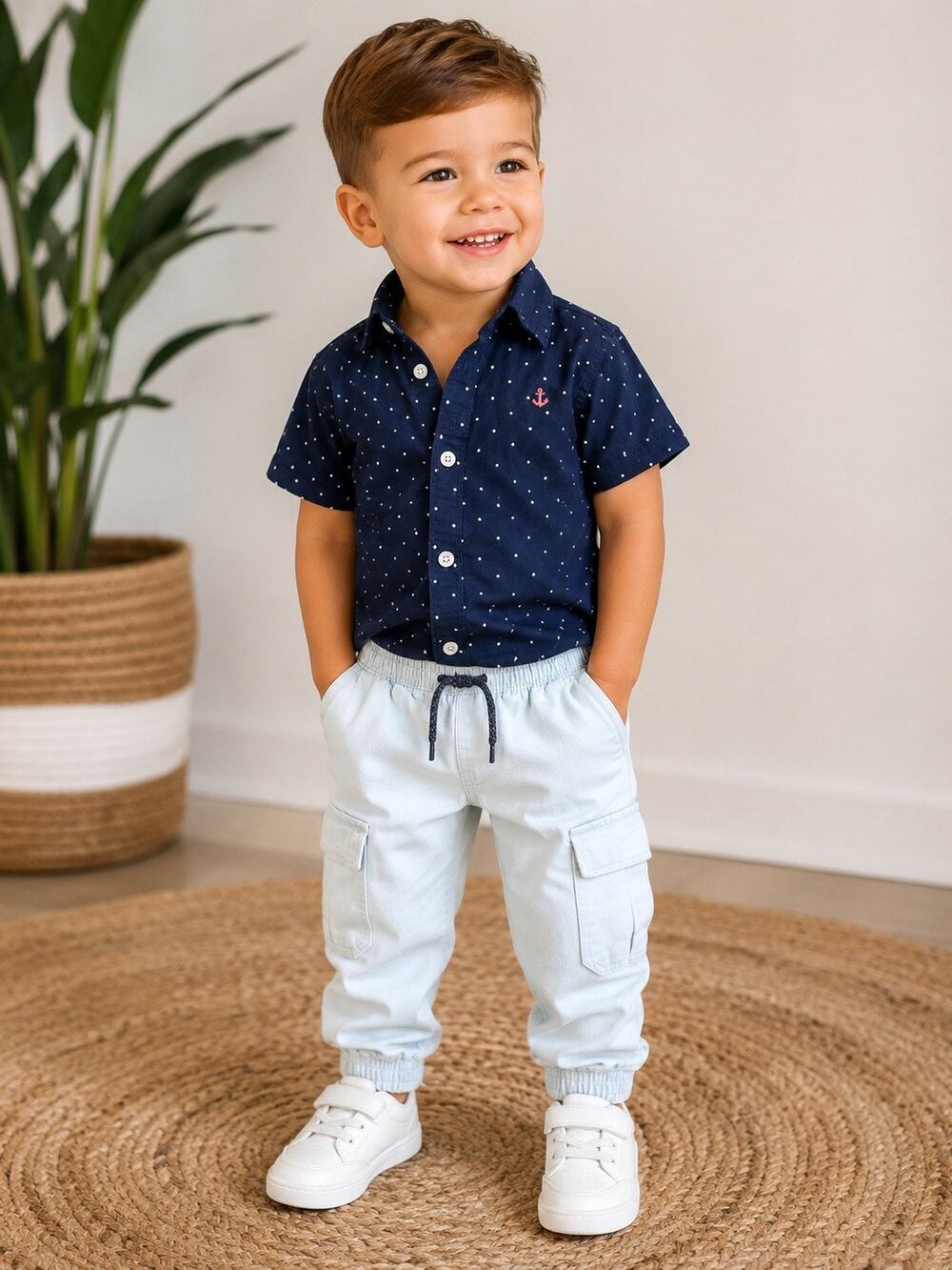 2T Volcom Carter’s Lot Bundle Polka Dot Button-Up Shirt Volcom Pants Toddler 2T